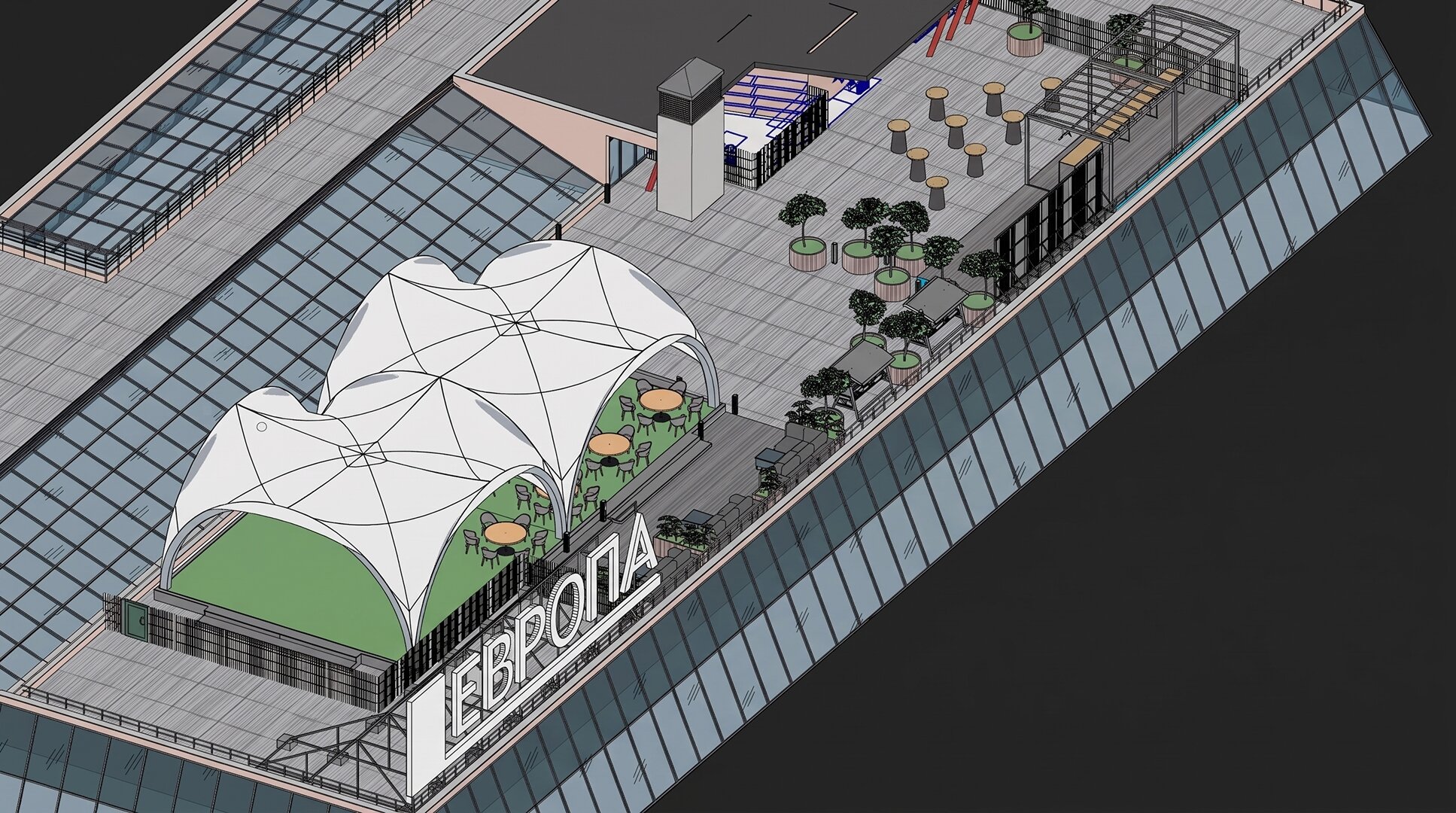 ИВЕНТ-ПЛОЩАДКА НА КРОВЛЕ ТЦ «ЕВРОПА» ЕКБ 2025
